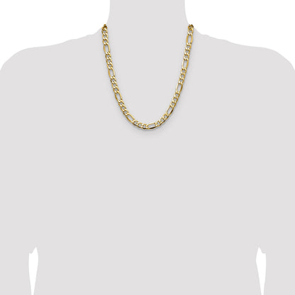 14k 9.4mm Semi-Solid Figaro Chain