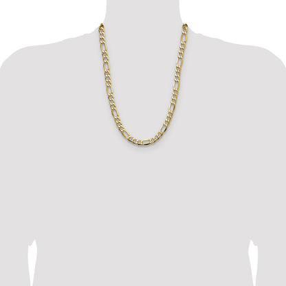 14k 9.4mm Semi-Solid Figaro Chain