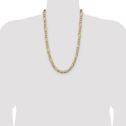 14k 9.4mm Semi-Solid Figaro Chain