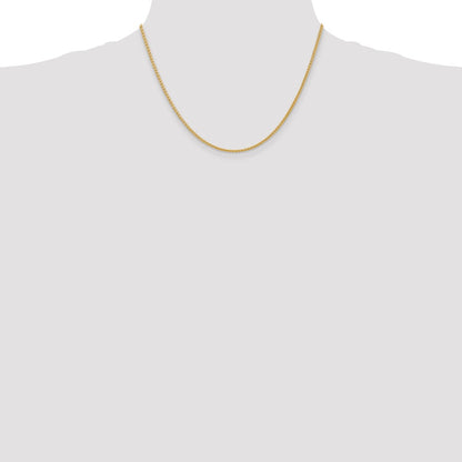 14K 18 inch 2mm Semi-Solid Wheat with Lobster Clasp Chain