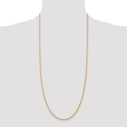 14K 30 inch 2mm Semi-Solid Wheat with Lobster Clasp Chain