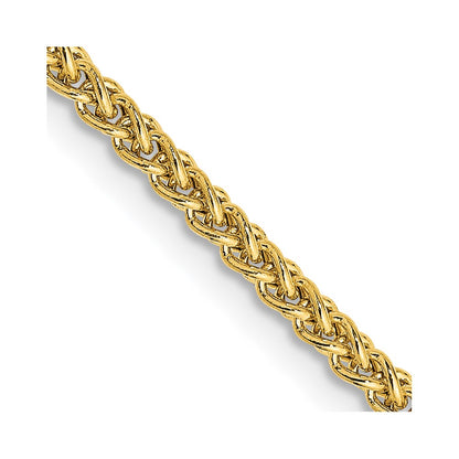 14K 18 inch 2mm Semi-Solid Wheat with Lobster Clasp Chain