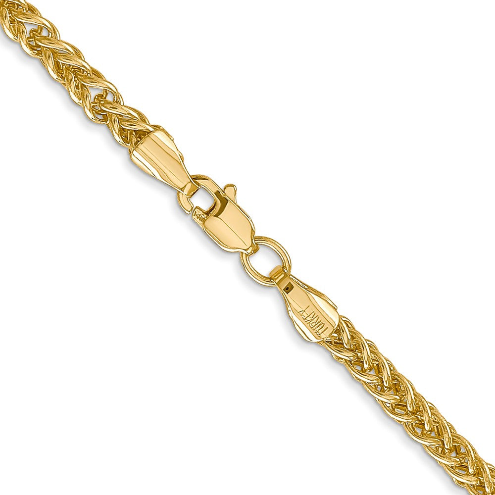 14K 18 inch 2.6mm Semi-Solid 3-Wire Wheat with Lobster Clasp Chain