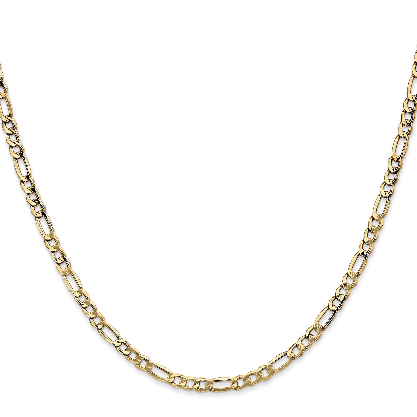 14K 26 inch 3.5mm Semi-Solid Figaro with Lobster Clasp Chain