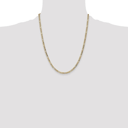 14K 22 inch 3.5mm Semi-Solid Figaro with Lobster Clasp Chain