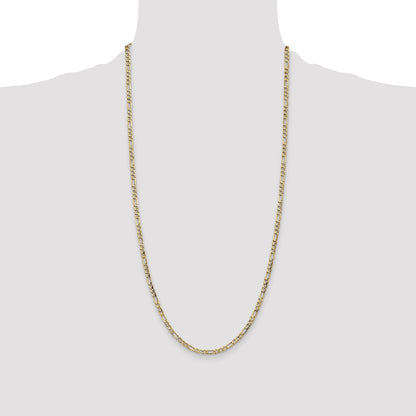 14K 28 inch 3.5mm Semi-Solid Figaro with Lobster Clasp Chain