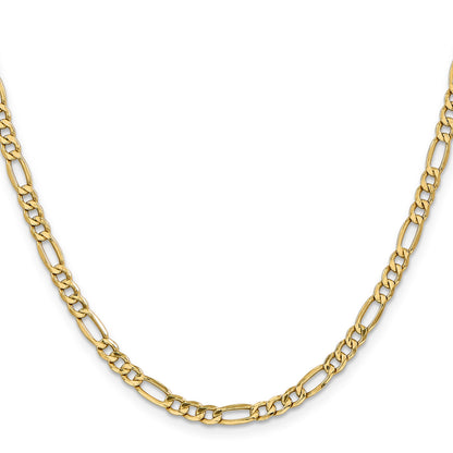 14K 18 inch 4.2mm Semi-Solid Figaro with Lobster Clasp Chain