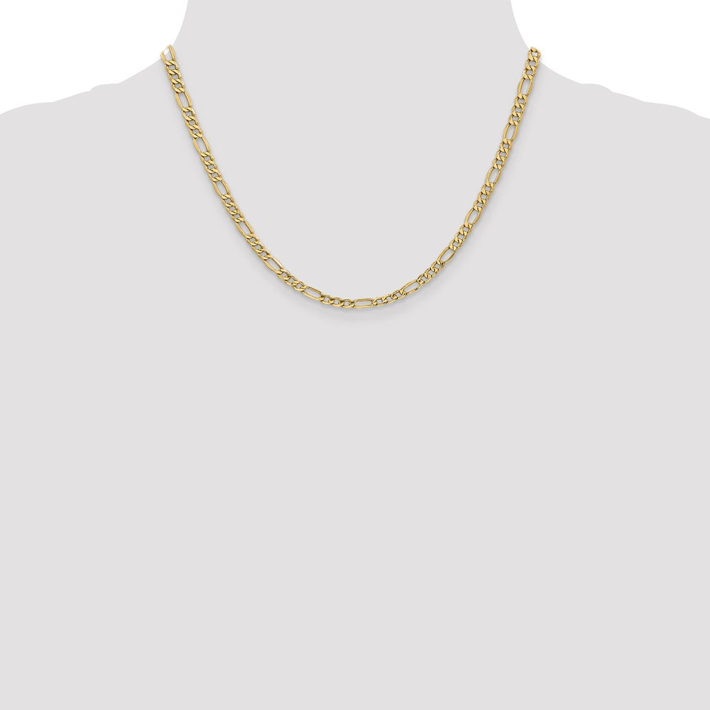 14K 18 inch 4.2mm Semi-Solid Figaro with Lobster Clasp Chain