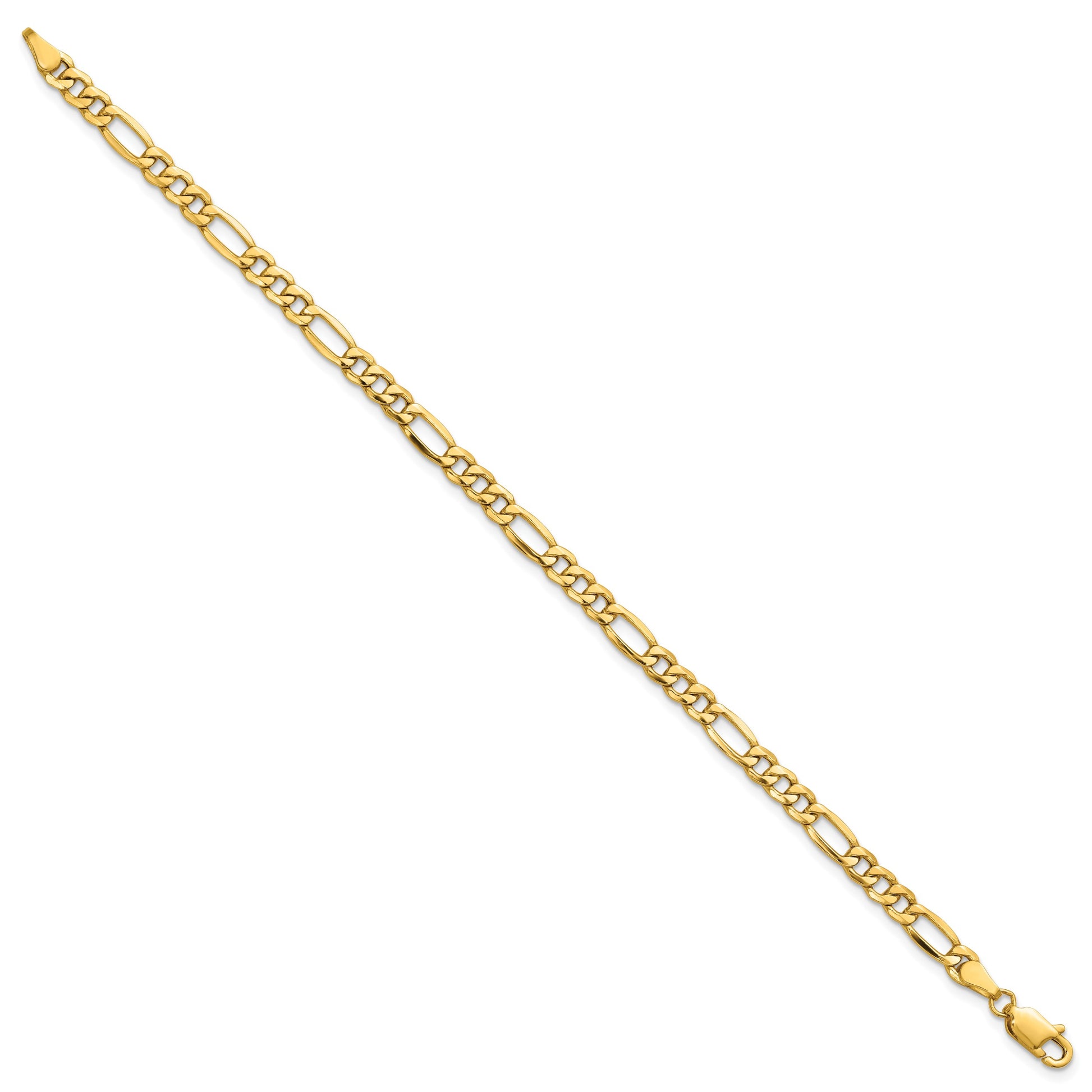 14k 4.2mm Semi-Solid Figaro Chain
