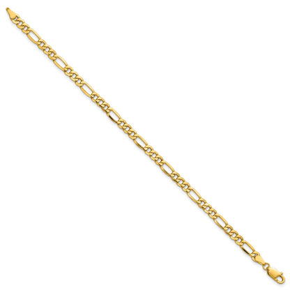 14K 7 inch 4.2mm Semi-Solid Figaro with Lobster Clasp Bracelet