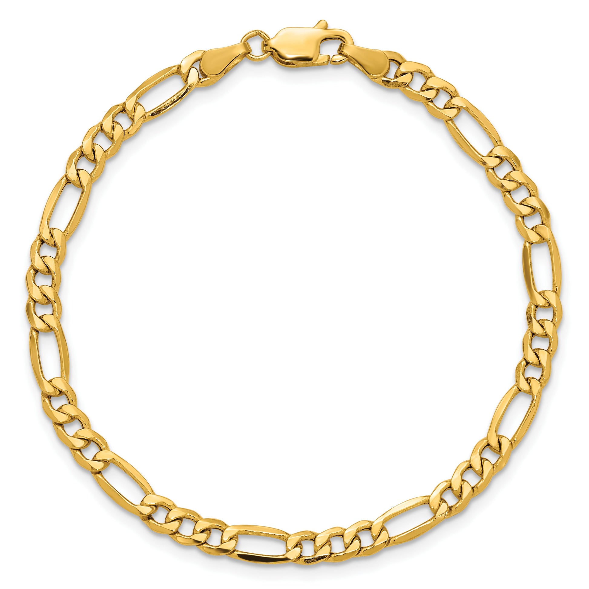 14k 4.2mm Semi-Solid Figaro Chain