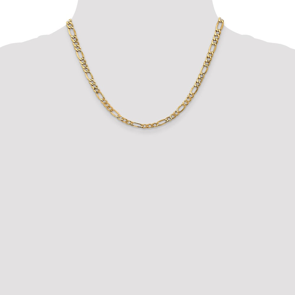 14K 18 inch 5.75mm Semi-Solid Figaro with Lobster Clasp Chain