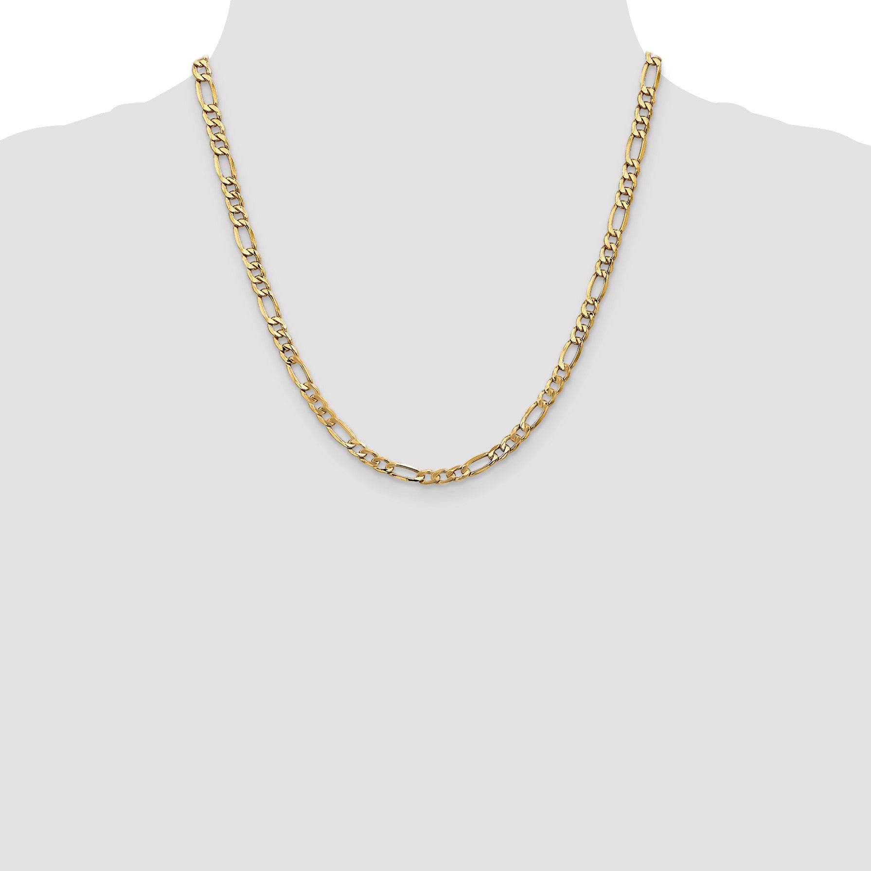 14K 20 inch 5.75mm Semi-Solid Figaro with Lobster Clasp Chain