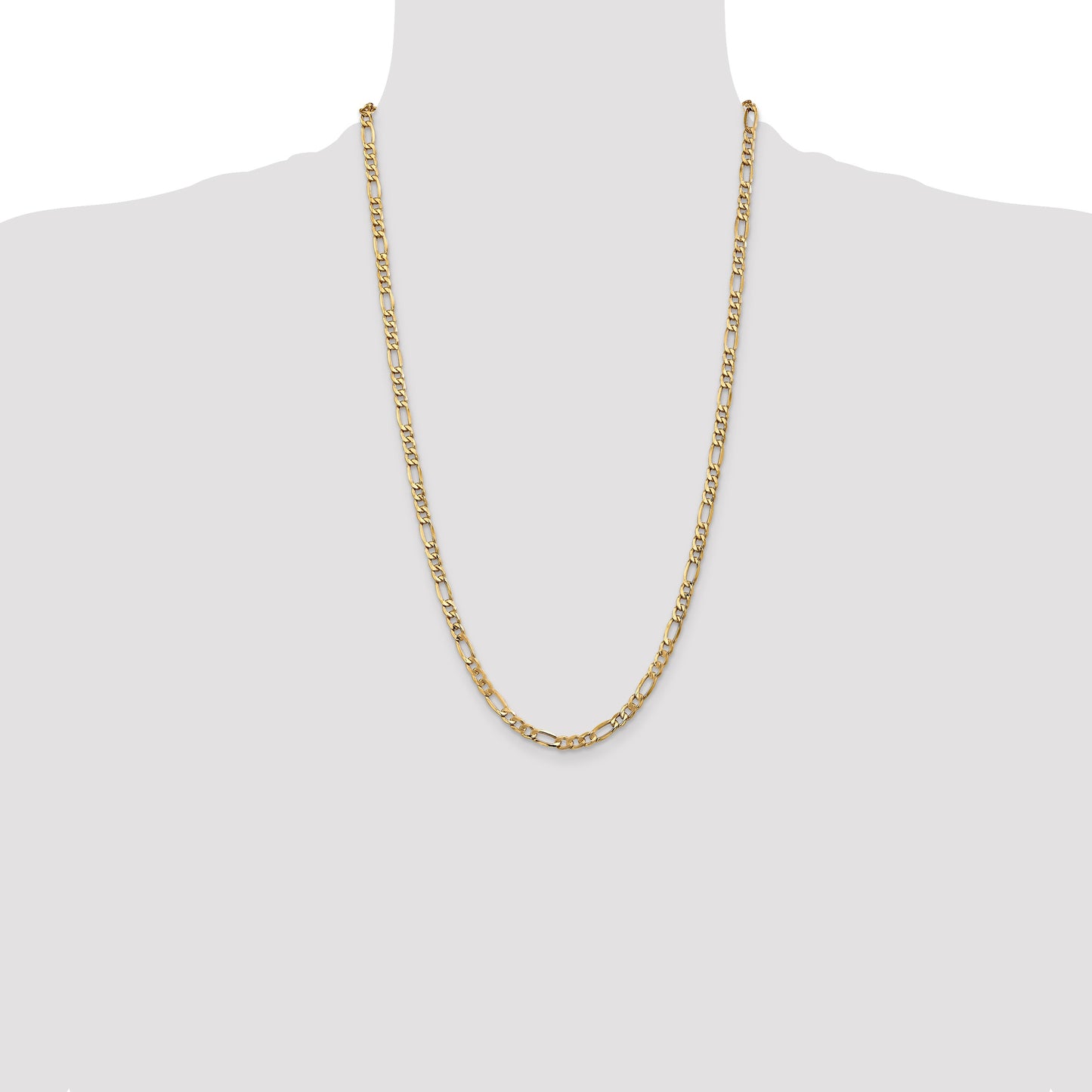 14K 26 inch 5.75mm Semi-Solid Figaro with Lobster Clasp Chain