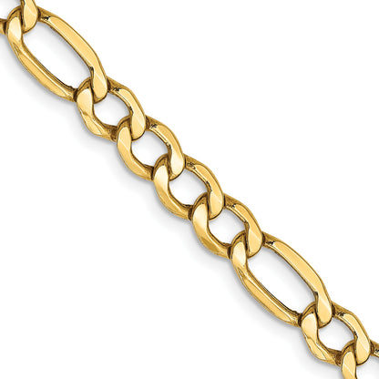 14K 22 inch 5.75mm Semi-Solid Figaro with Lobster Clasp Chain