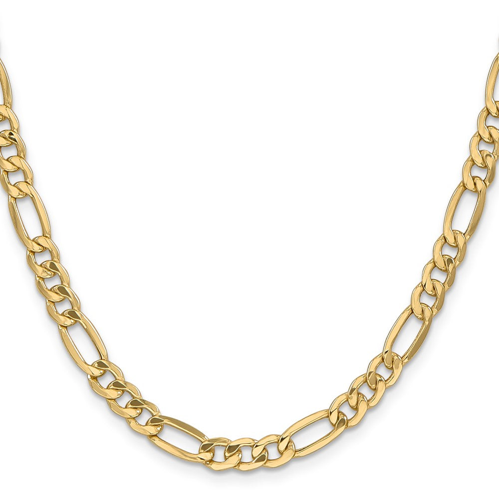 14K 22 inch 6.25mm Semi-Solid Figaro with Lobster Clasp Chain