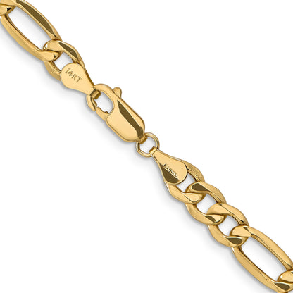 14K 18 inch 6.25mm Semi-Solid Figaro with Lobster Clasp Chain