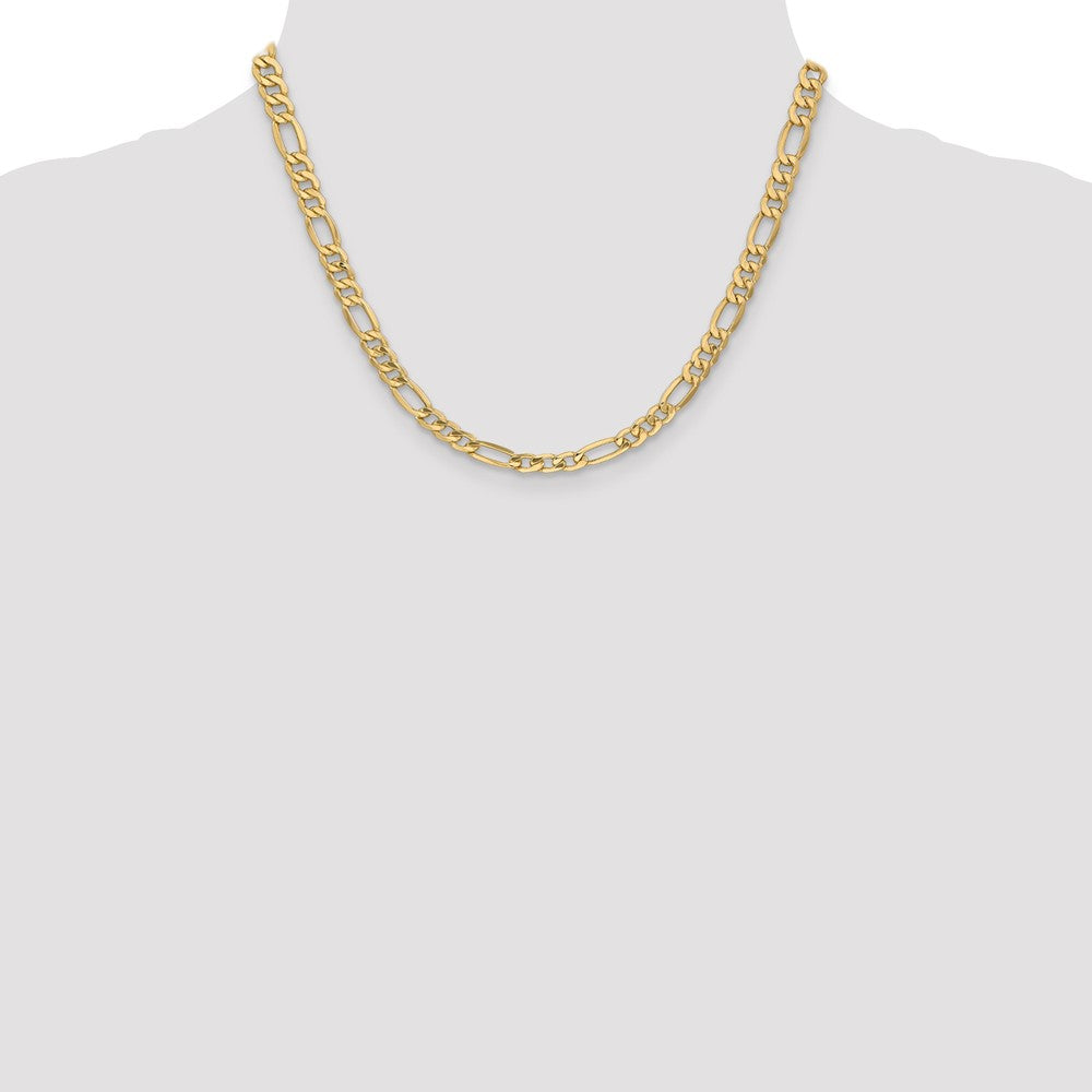 14K 18 inch 6.25mm Semi-Solid Figaro with Lobster Clasp Chain