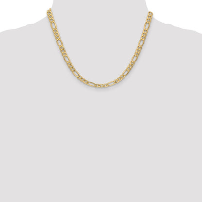 14K 18 inch 6.25mm Semi-Solid Figaro with Lobster Clasp Chain