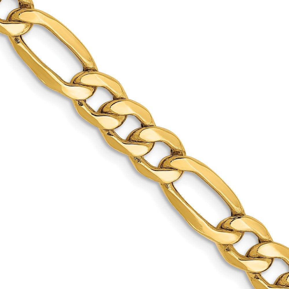 14K 18 inch 6.25mm Semi-Solid Figaro with Lobster Clasp Chain