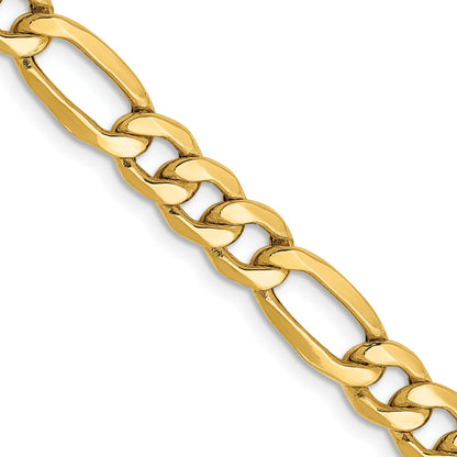 14K 20 inch 6.25mm Semi-Solid Figaro with Lobster Clasp Chain