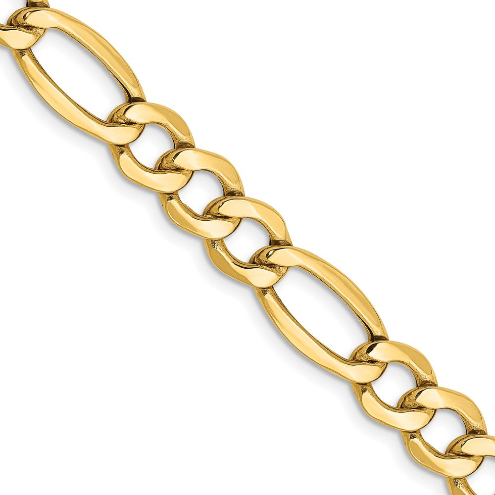 14K 22 inch 7.3mm Semi-Solid Figaro with Lobster Clasp Chain