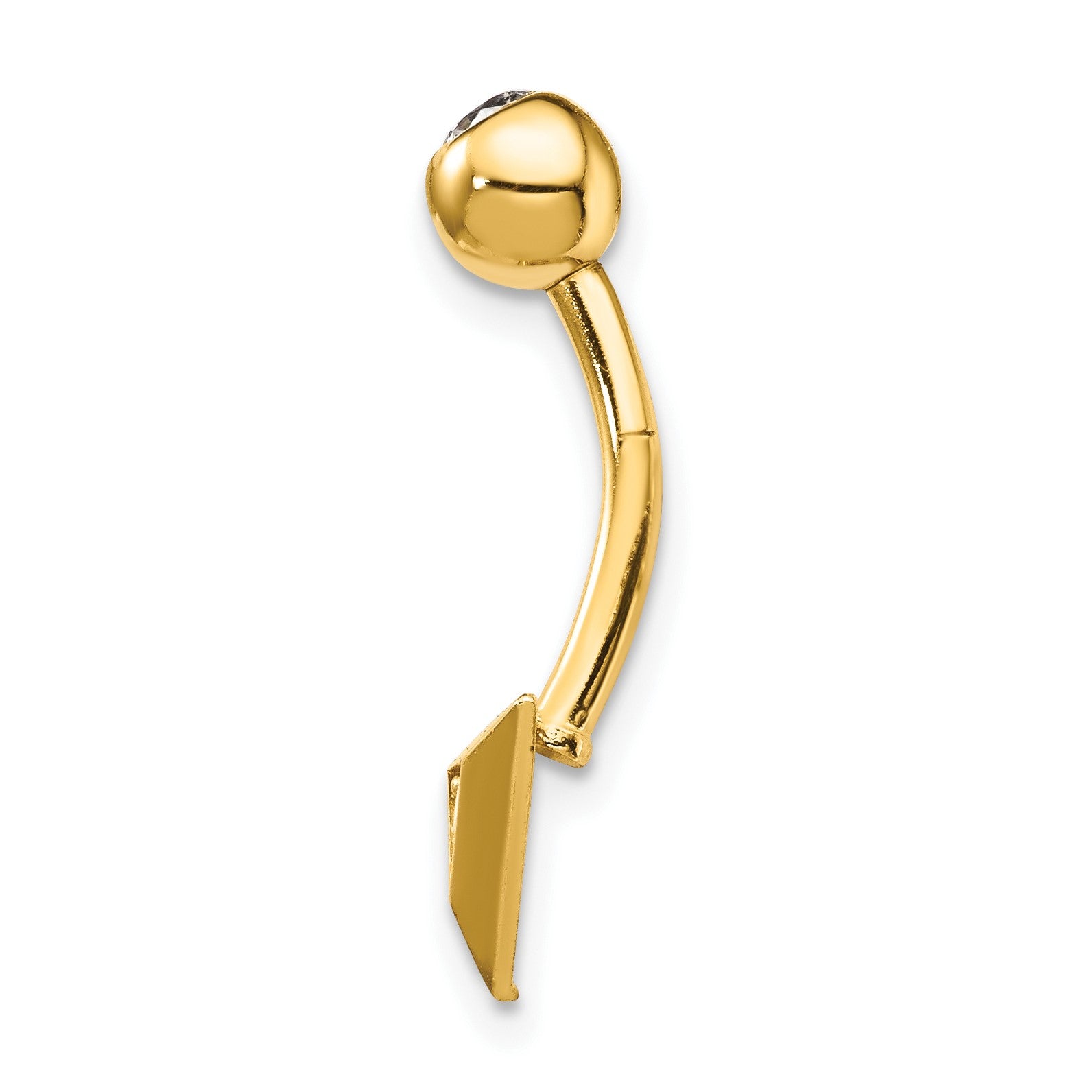 14k 14 Gauge Triangle CZ Belly Ring