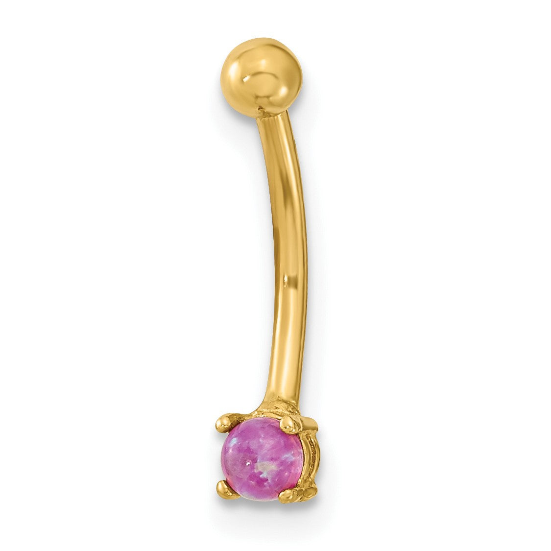 14K 16 Gauge 3mm Pink CZ Eyebrow Body Jewelry