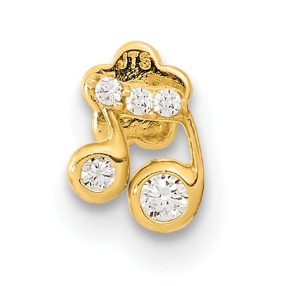 14K 18 Gauge Music Note and CZ Cartilage Body Jewelry