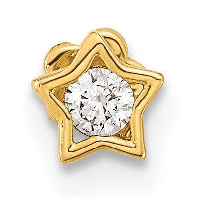 14K 18 Gauge CZ Star Cartilage Body Jewelry