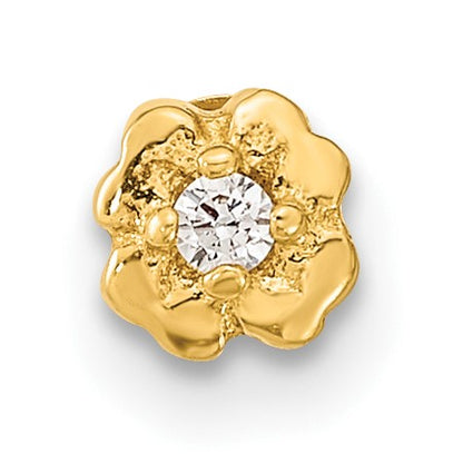 14K 18 Gauge Flower CZ Cartilage Body Jewelry