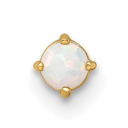 14k 16 Gauge 3mm Lab Created Opal Labret Stud