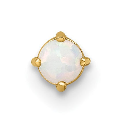14k 16 Gauge 3mm Lab Created Opal Labret Stud