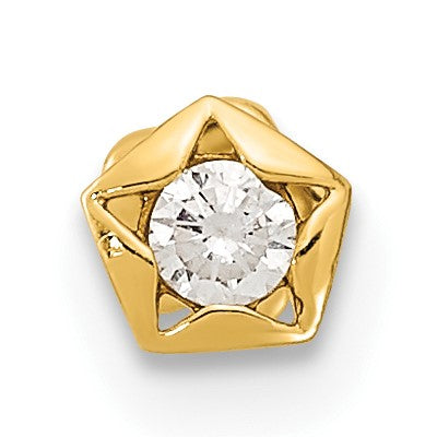 14K 18 Gauge CZ Star Cartilage Body Jewelry