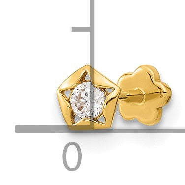 14K 18 Gauge CZ Star Cartilage Body Jewelry