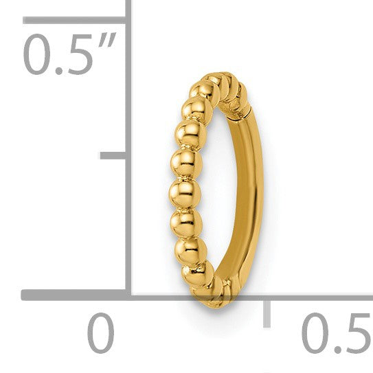 14k 14 Gauge Beaded Cartilage Ring