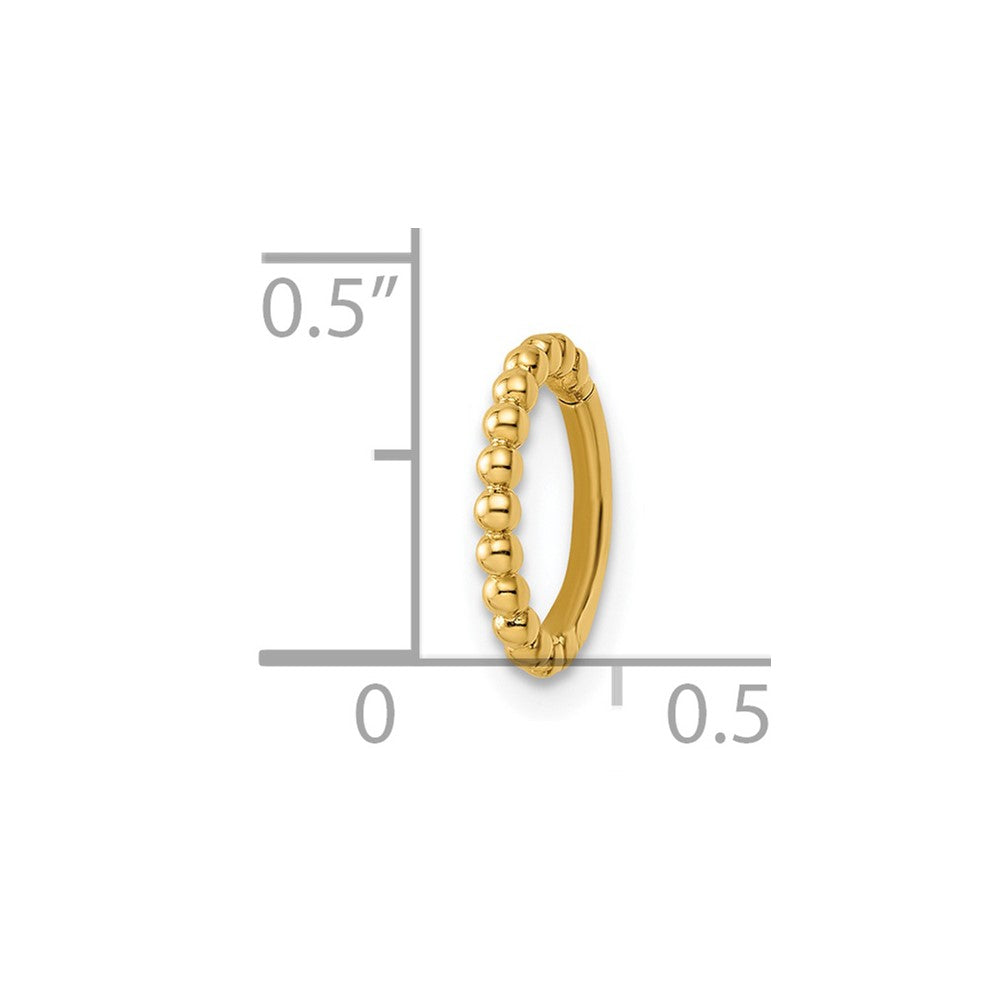 14k 14 Gauge Beaded Cartilage Ring