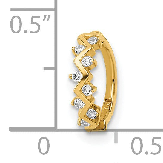 14k 16 Gauge CZ Cartilage Ring