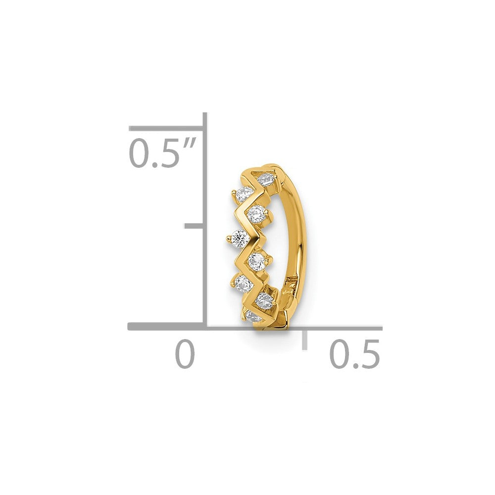 14k 16 Gauge CZ Cartilage Ring