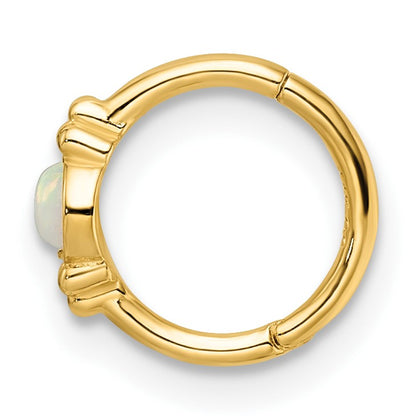 14k 18 Gauge Lab Created Opal Cartilage Ring
