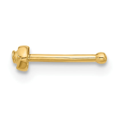 14k 20 Gauge Polished Rose Nose Stud
