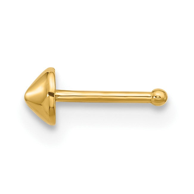 14k 22 Gauge Polished Cone Nose Stud