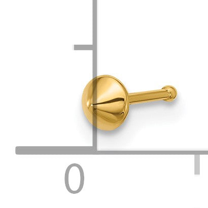14k 22 Gauge Polished Cone Nose Stud