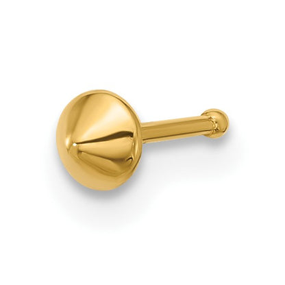 14k 22 Gauge Polished Cone Nose Stud