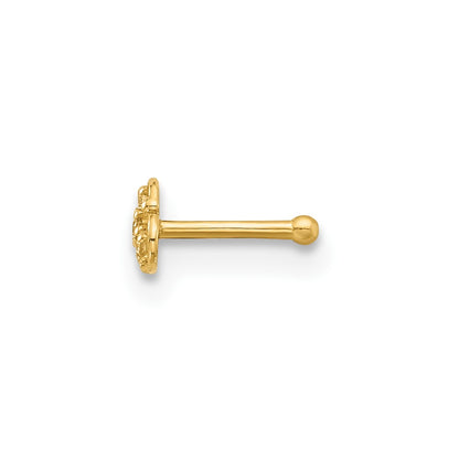 14K 20 Gauge Polished CZ Nose Stud