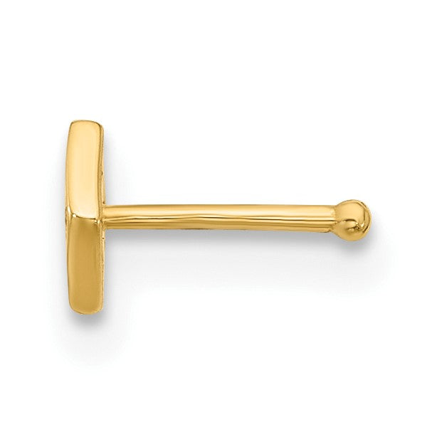 14k 22 Gauge Polished CZ Diamond-Shaped Nose Stud