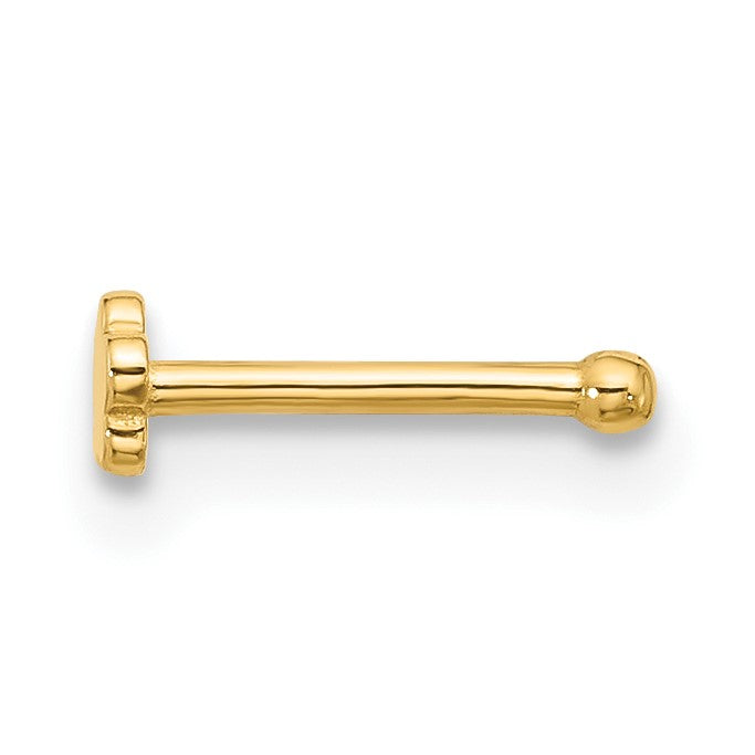 14k 20 Gauge Polished Flower Nose Stud