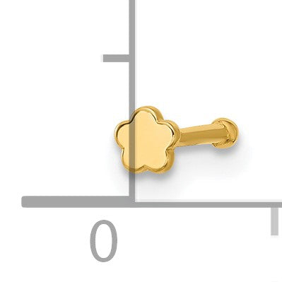14k 20 Gauge Polished Flower Nose Stud