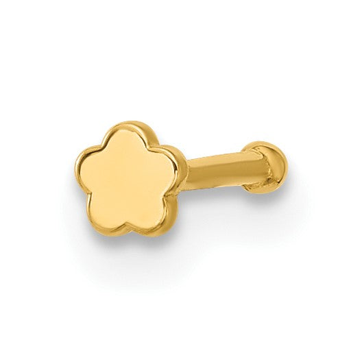 14k 20 Gauge Polished Flower Nose Stud