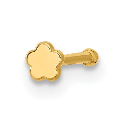 14k 20 Gauge Polished Flower Nose Stud